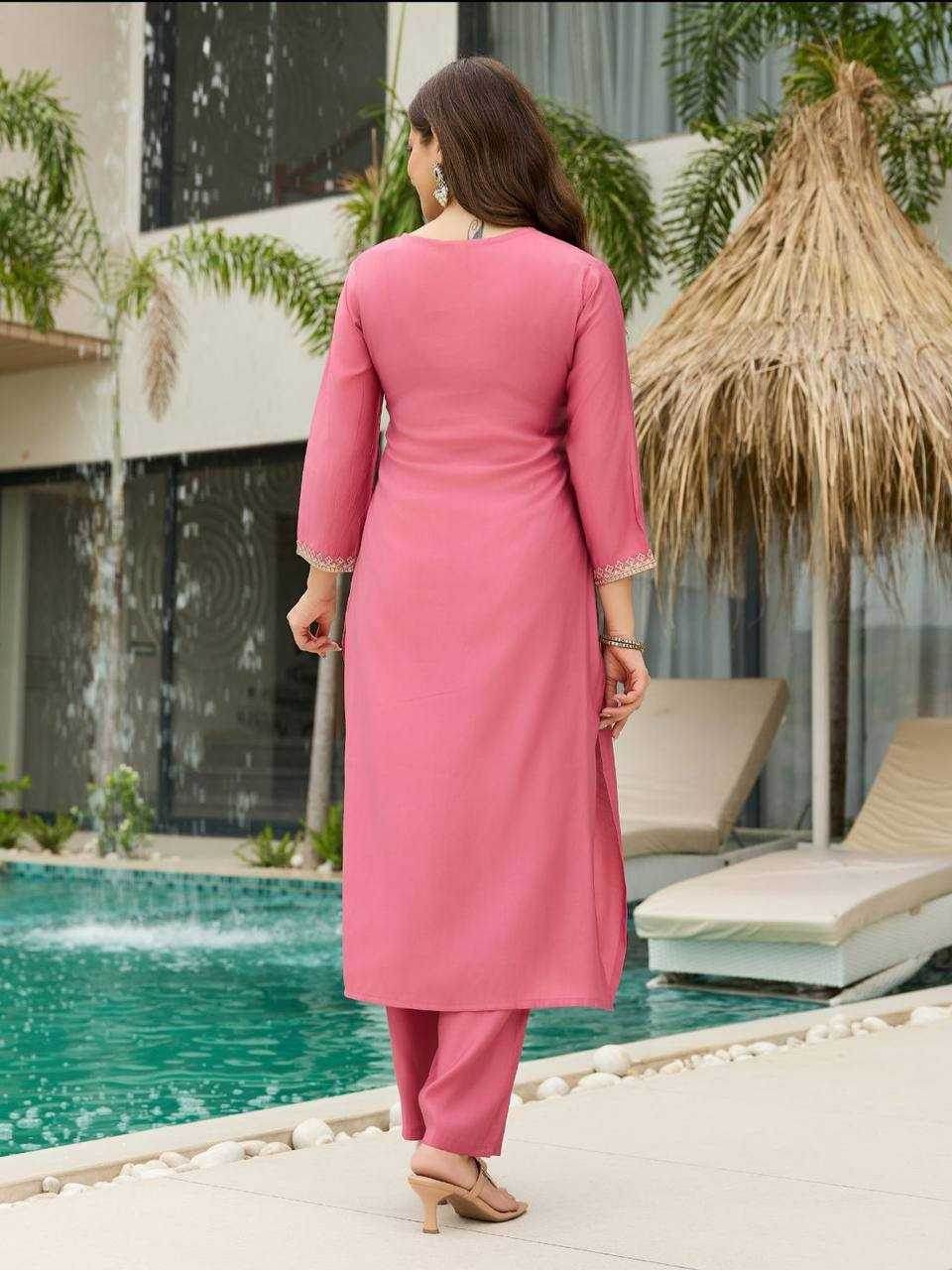 Viscose Designer Embroidered Kurti - MYLUXURY LANE ENTERPRISE